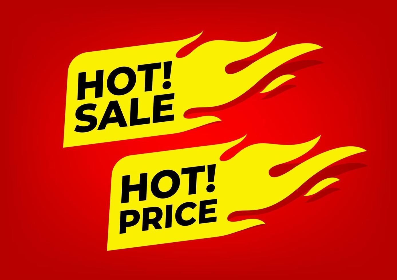 hot deal e hot offerte fuoco etichette. vettore