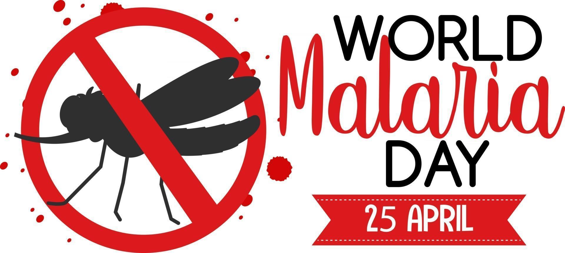 logo o banner della giornata mondiale della malaria senza segno di zanzara vettore