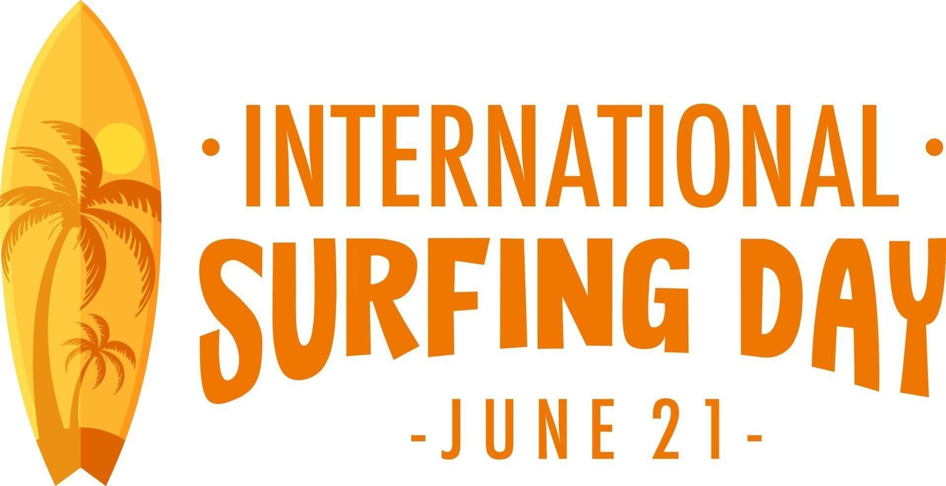 banner logo giornata internazionale del surf isolato vettore