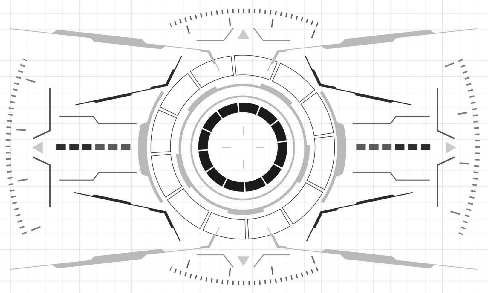 hud fantascienza interfaccia schermo monocromatico Visualizza design virtuale la realtà futuristico tecnologia Schermo vettore