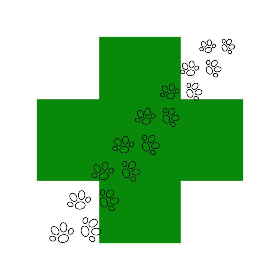 gatto animale zampa stampe e attraversare simbolo veterinario clinica semplice minimalista logo vettore illustrazione, domestico animali domestici Salute cura concetto