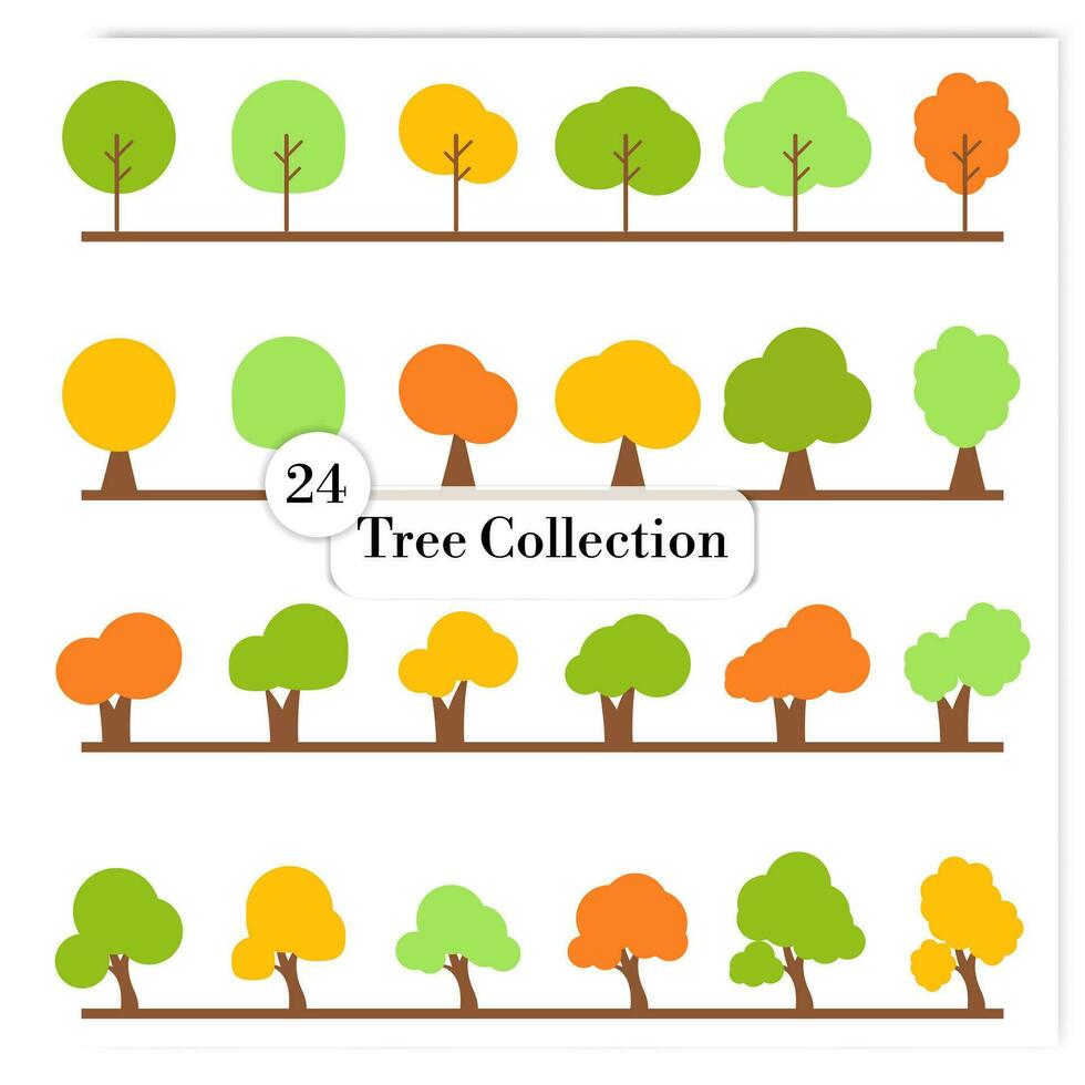 vettore albero collezione con piatto stile