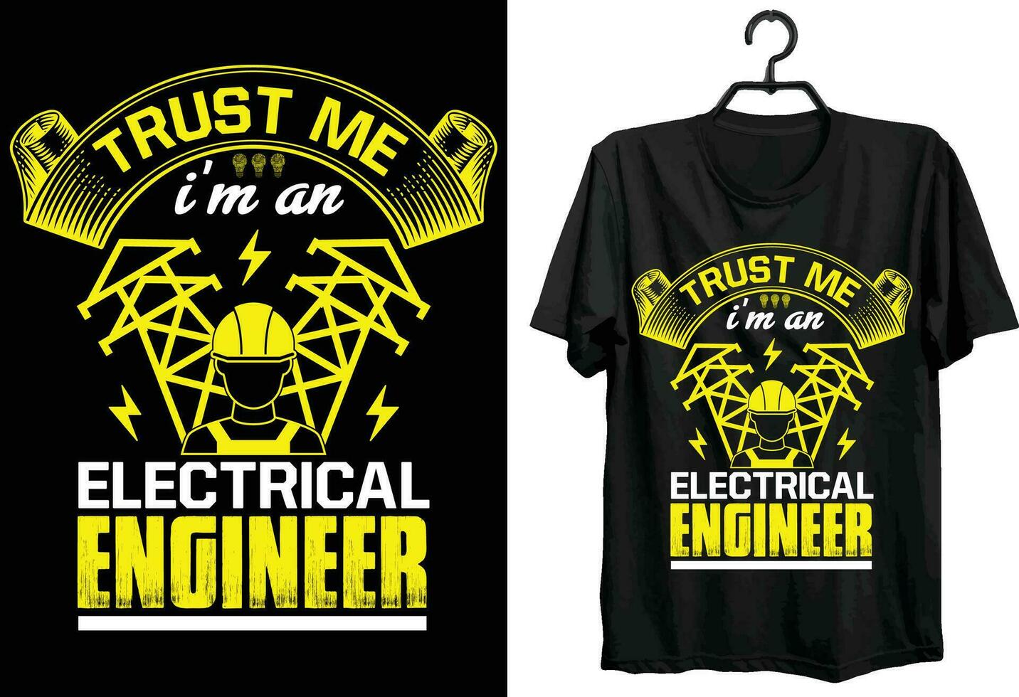 fiducia me io sono un elettrico ingegnere. elettrico ingegnere t camicia design. divertente regalo articolo elettrico ingegnere t camicia design per elettricista. vettore