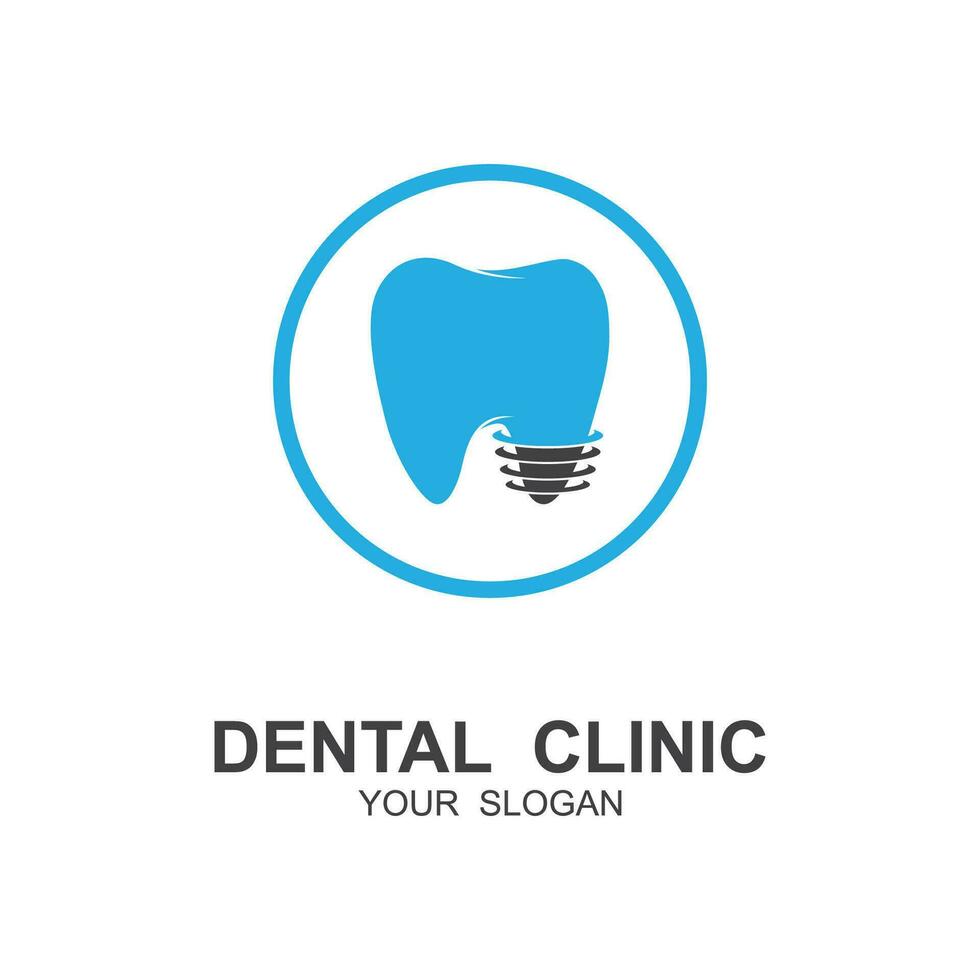 dentale logo per dentista e dentale clinica vettore