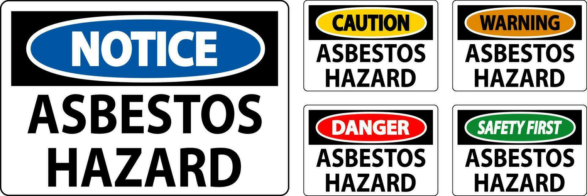 amianto avvertimento segni amianto rischio la zona autorizzato personale solo vettore