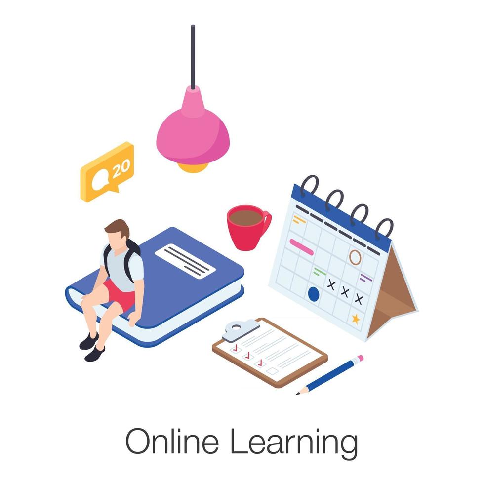 apprendimento ed elementi online vettore