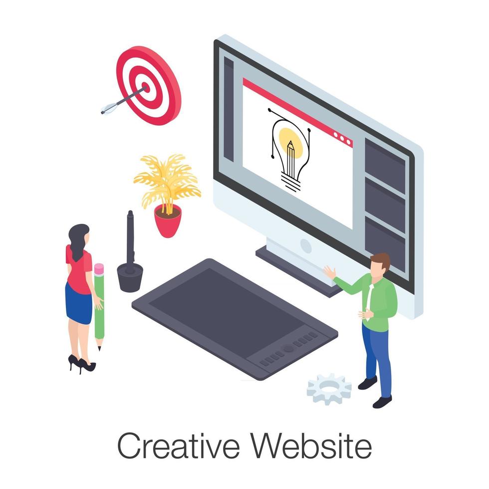 sito web creativo e target vettore