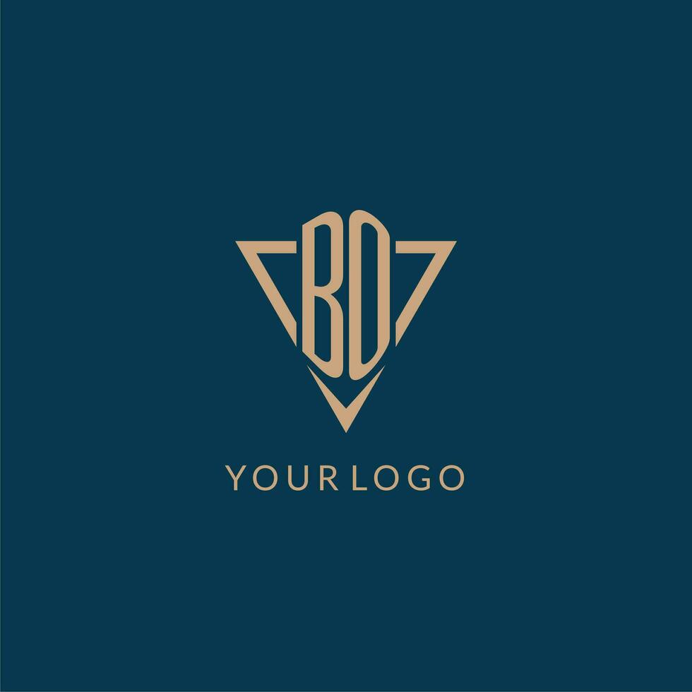 bo logo iniziali triangolo forma stile, creativo logo design vettore