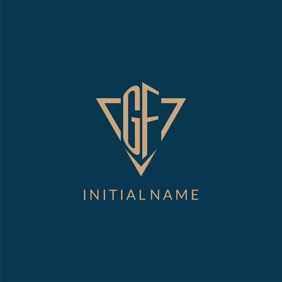 gf logo iniziali triangolo forma stile, creativo logo design vettore