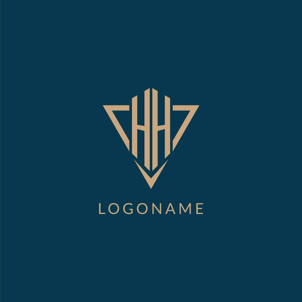 hh logo iniziali triangolo forma stile, creativo logo design vettore