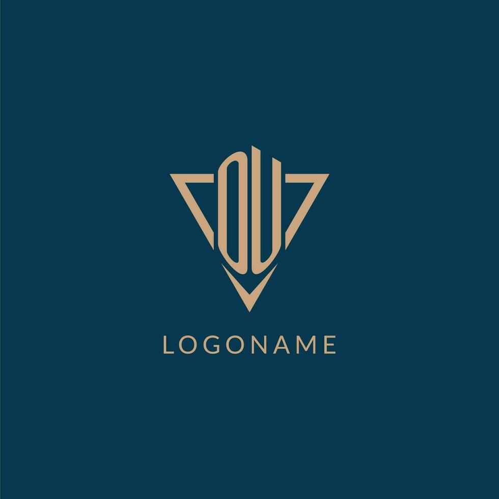 ou logo iniziali triangolo forma stile, creativo logo design vettore