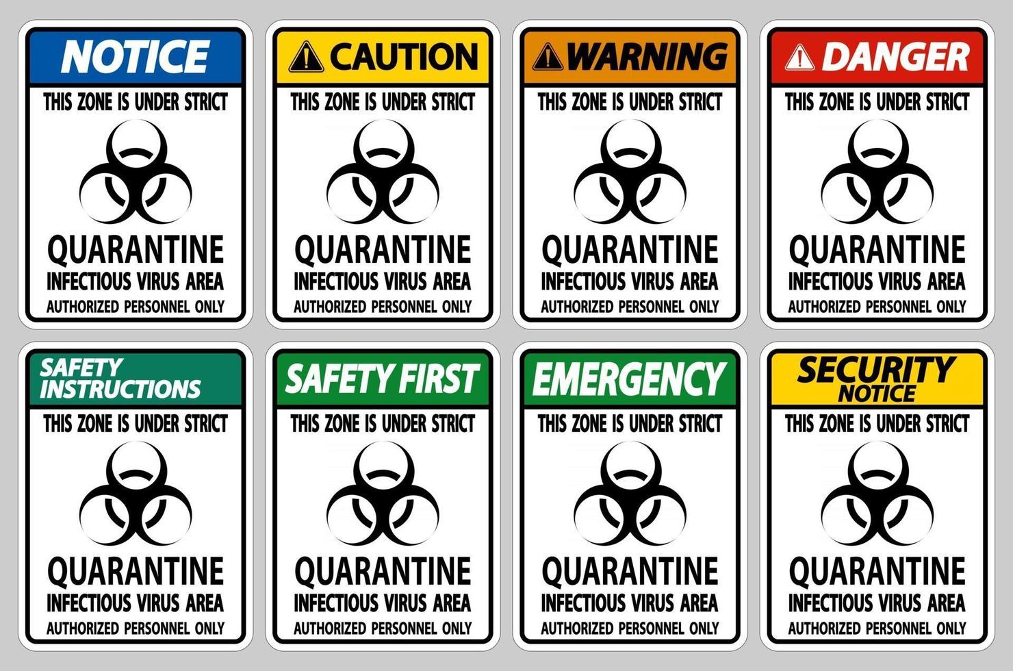 quarantena virus infettivo area segno isolare su sfondo bianco, illustrazione vettoriale eps.10