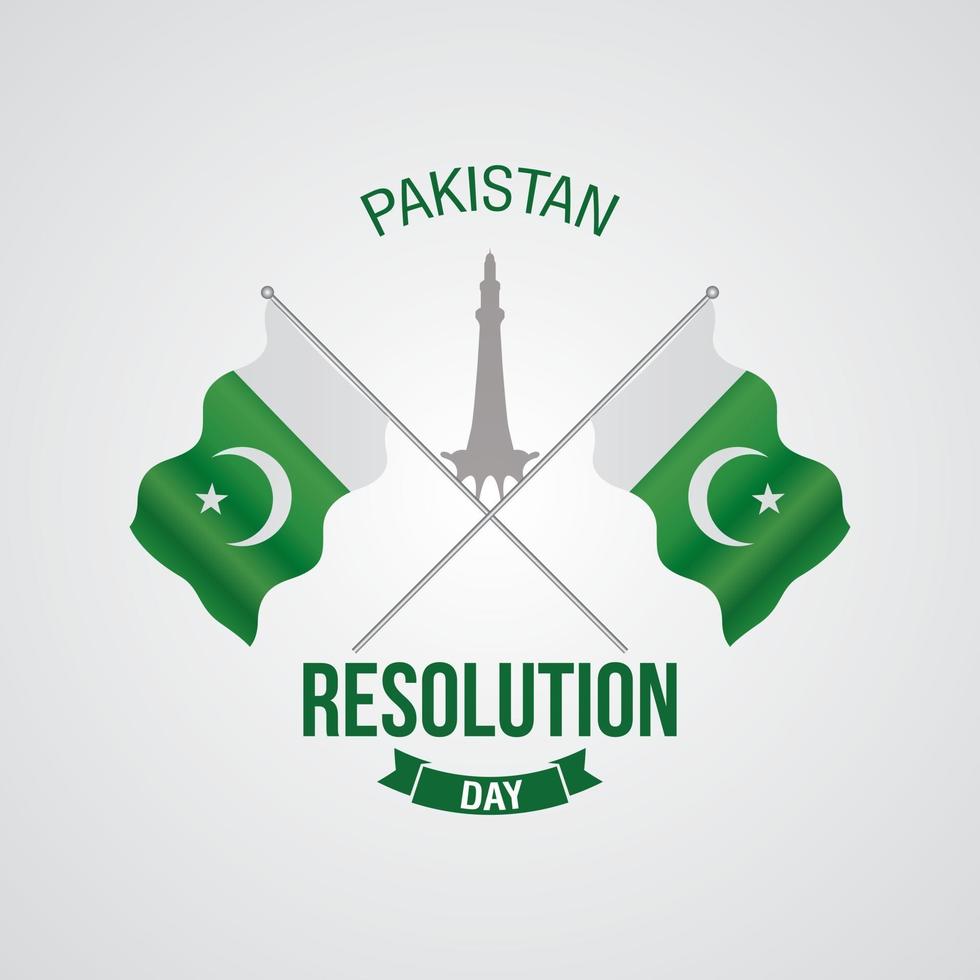 celebrazione del banner del giorno della risoluzione del Pakistan vettore