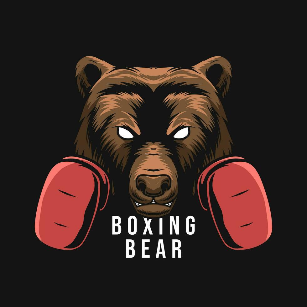 boxe orso vettore portafortuna illustrazione