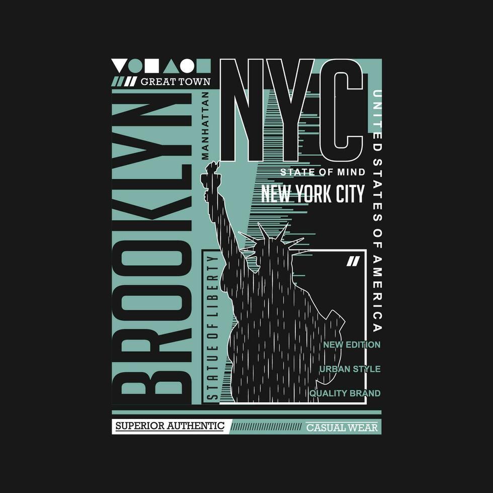 brooklyn nyc grafico, tipografia vettore, t camicia disegno, illustrazione, bene per casuale stile vettore