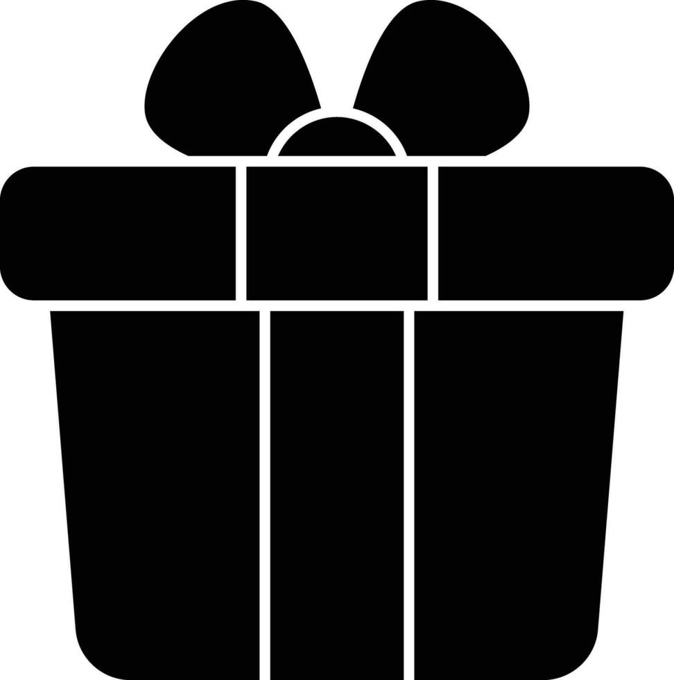 regalo scatola glifo icona design stile vettore