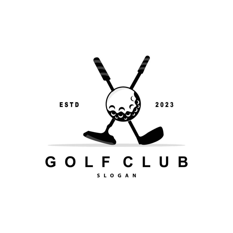 golf logo, palla gioco sport club squadra golf, gioco torneo disegno, simbolo modello illustrazione vettore