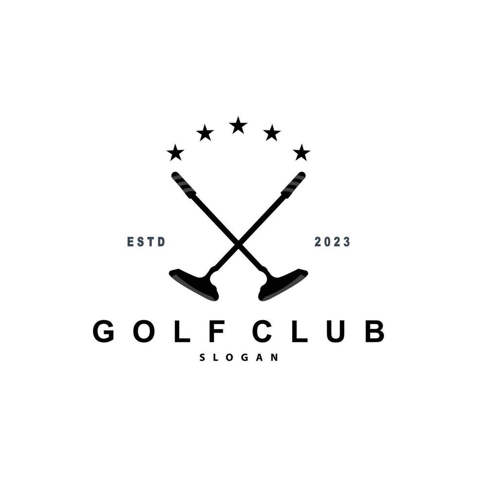 golf logo, palla gioco sport club squadra golf, gioco torneo disegno, simbolo modello illustrazione vettore