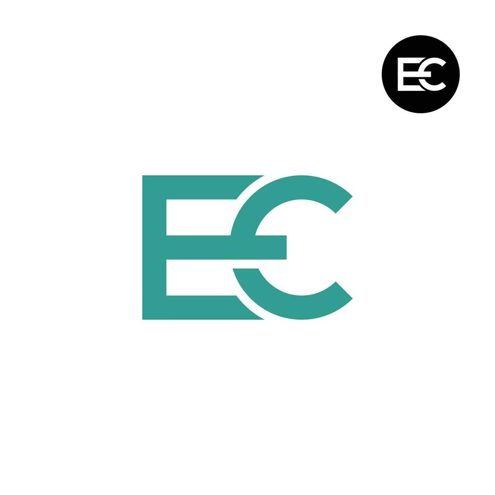 lettera ec monogramma logo design vettore