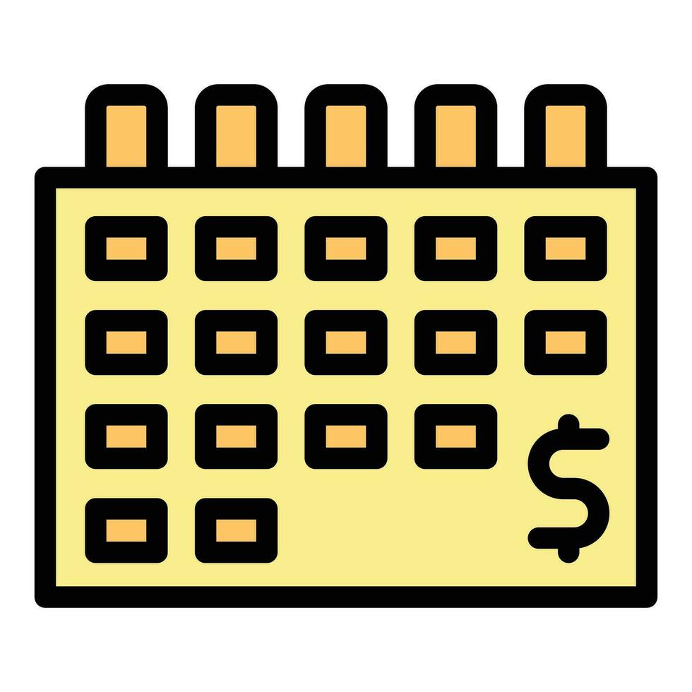 pagamento calendario icona vettore piatto