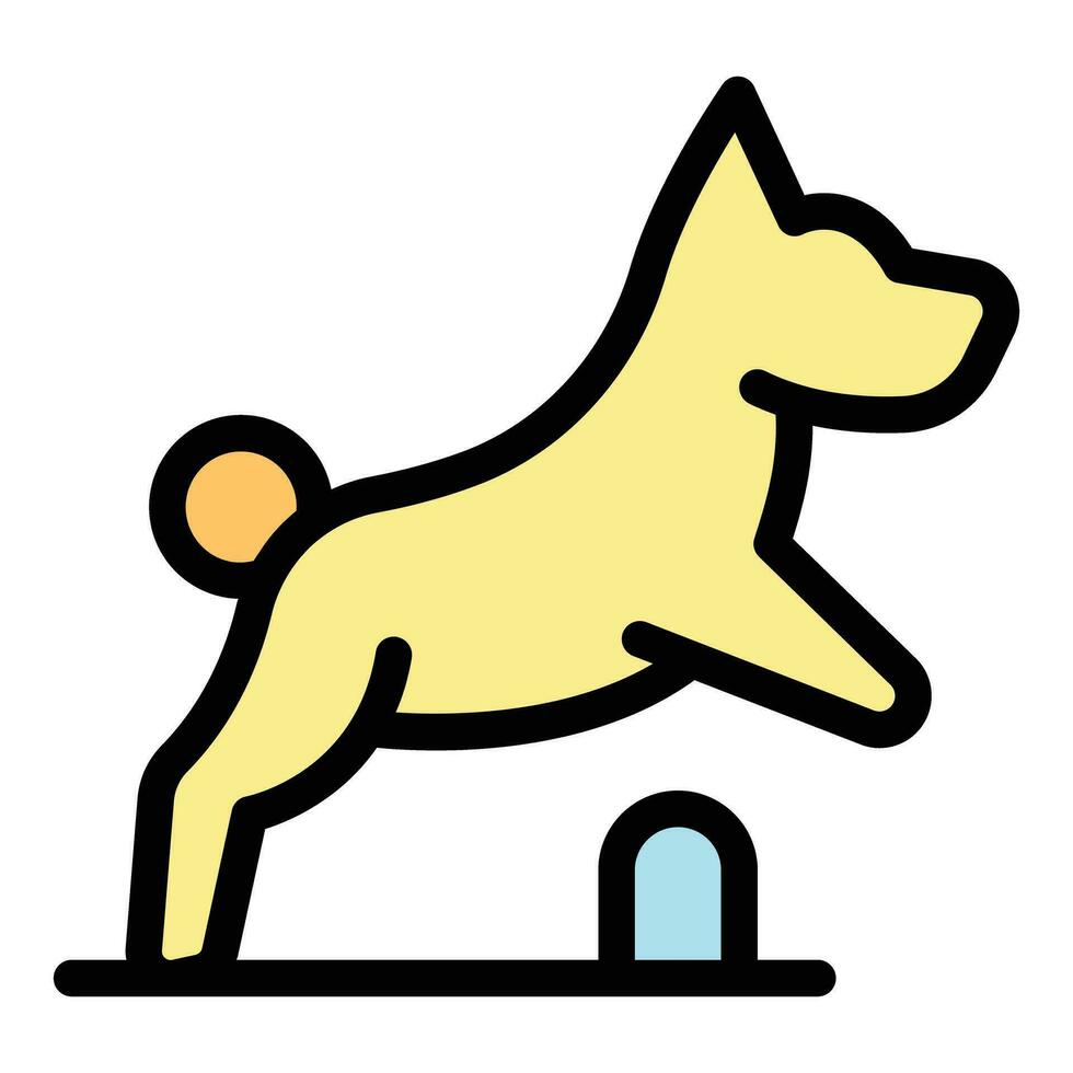 cane saltare icona vettore piatto