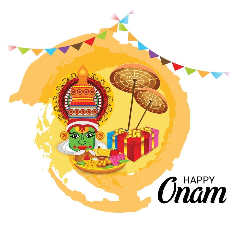 illustrazione vettoriale di uno sfondo di celebrazione per onam felice