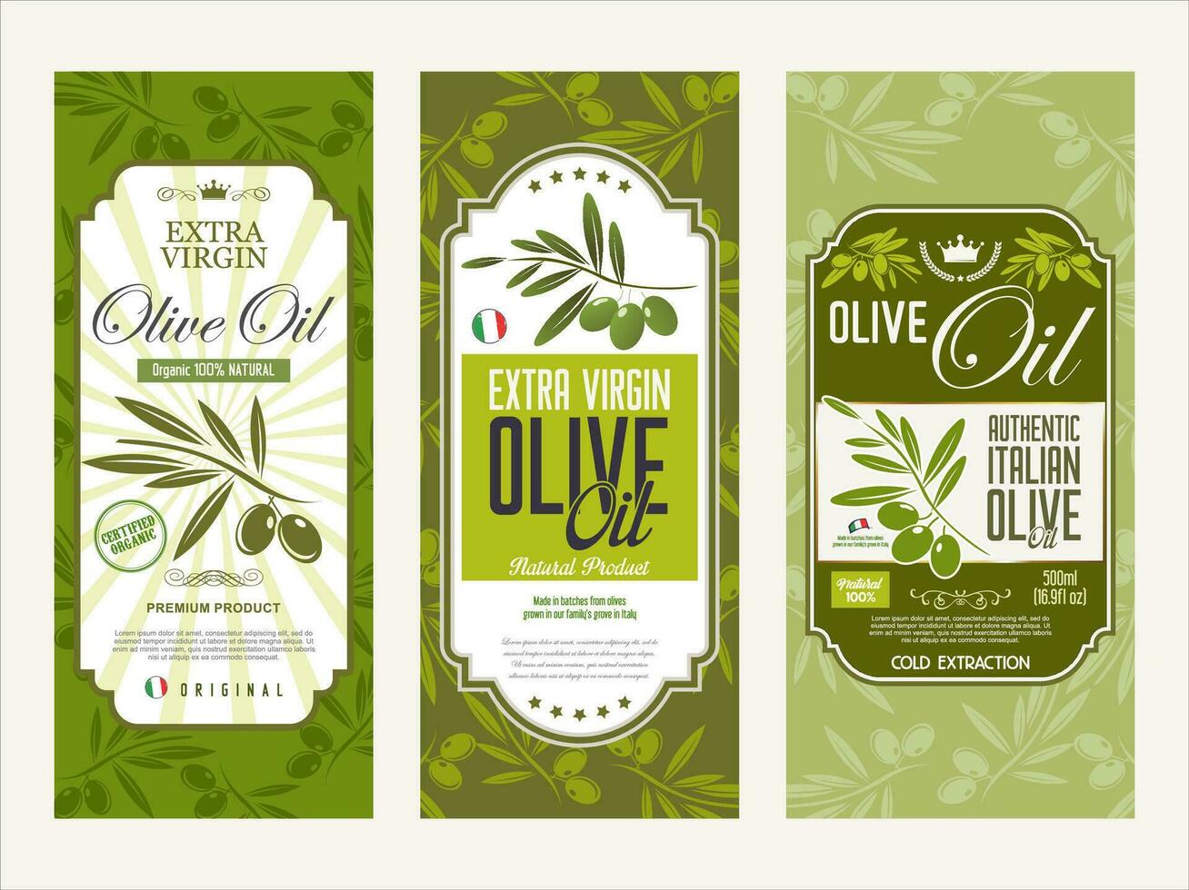 oliva olio retrò Vintage ▾ sfondo collezione vettore illustrazione