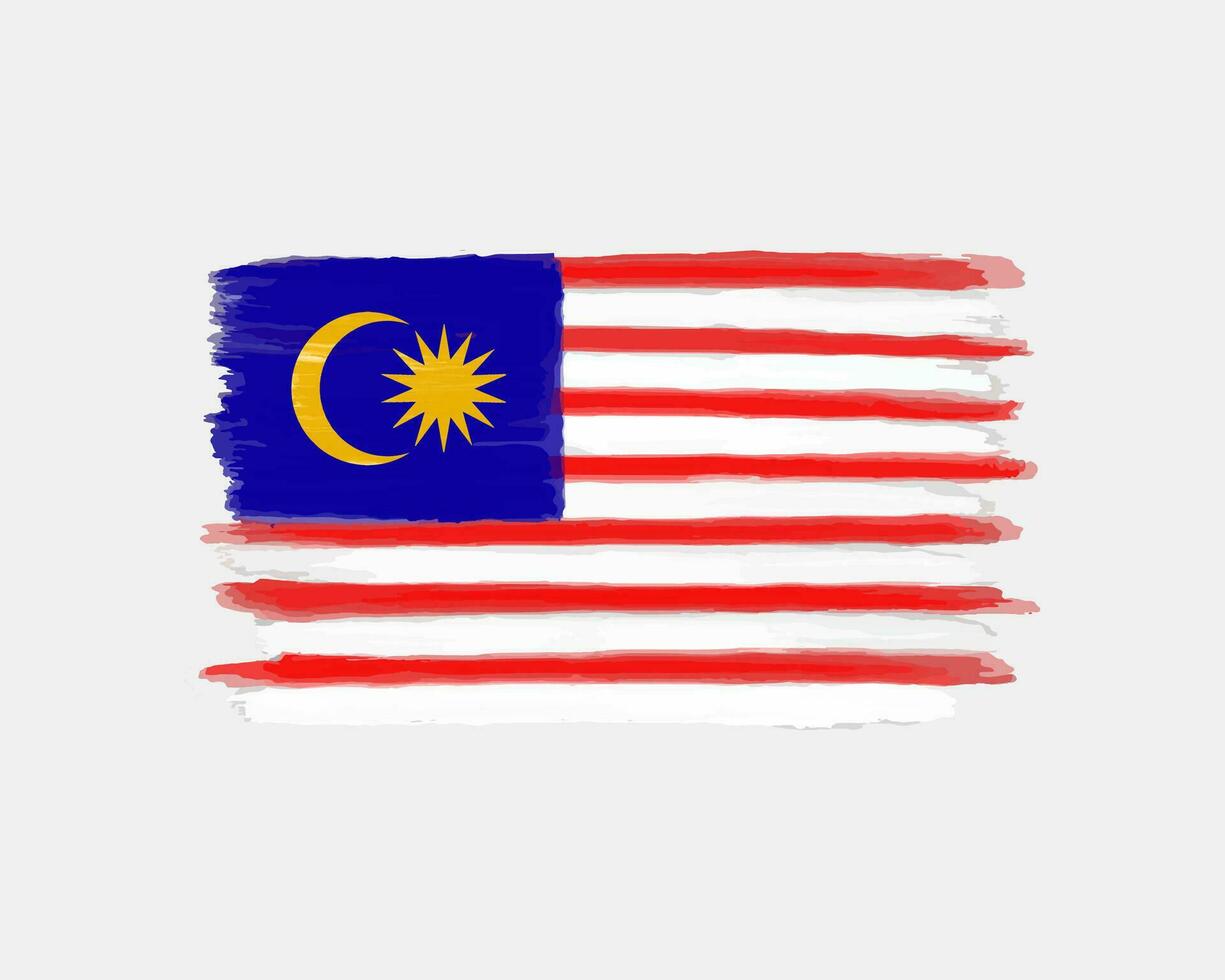 mano dipinto acquerello hari merdeka Malaysia illustrazione vettore