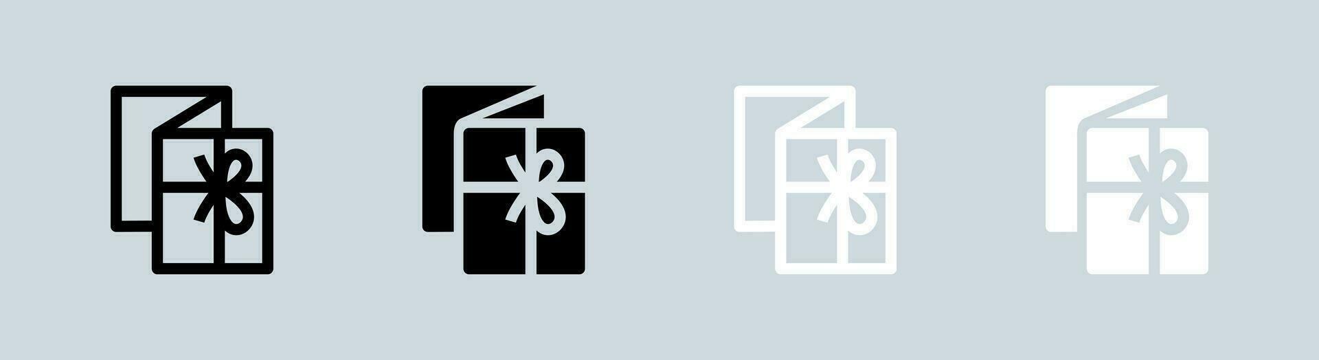 regalo icona impostato nel nero e bianca. sorpresa segni vettore illustrazione.