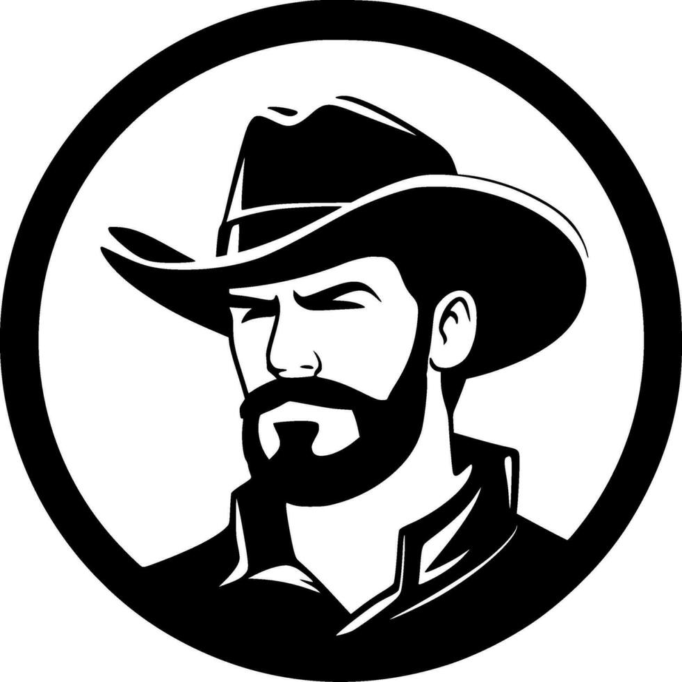 cowboy - minimalista e piatto logo - vettore illustrazione