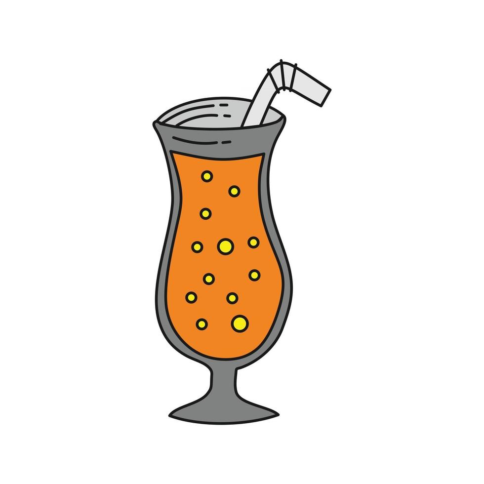 illustrazione di vettore del modello di cocktail bevente di vetro