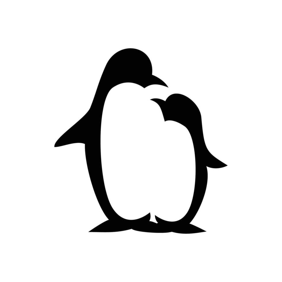 pinguino silhouette design. pinguino famiglia cartello e simbolo. vettore