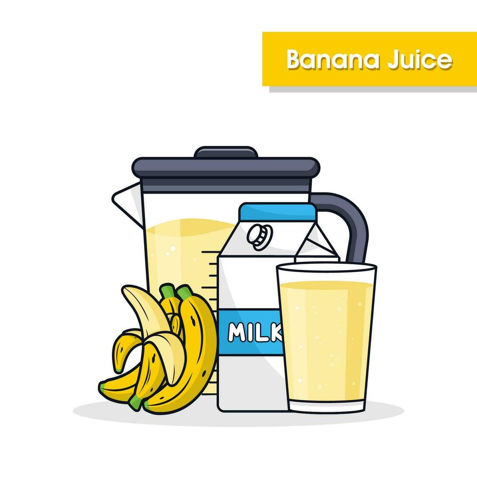 succo di banana bevanda sfondo design illustrazione vettore