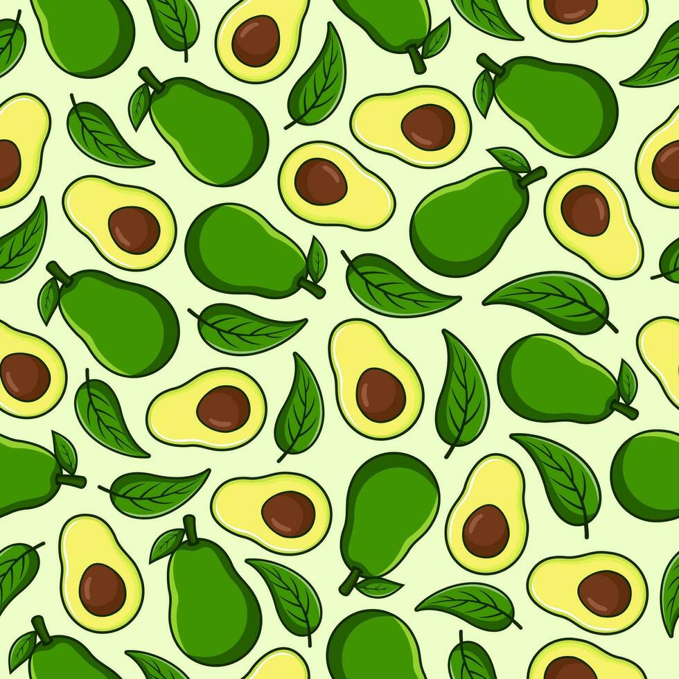 avocado frutta senza soluzione di continuità modello sfondo illustrazione vettore