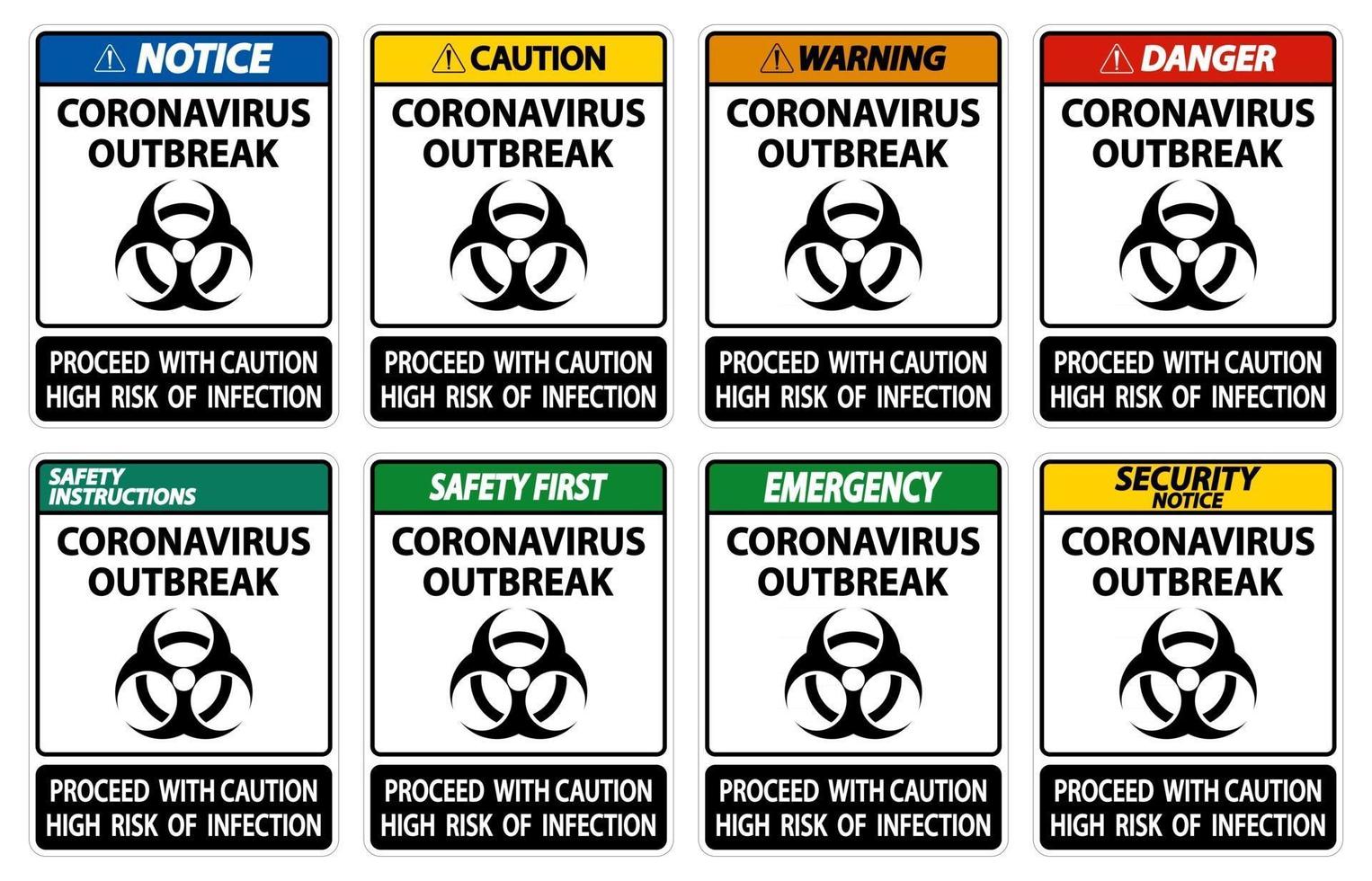 segno dell'epidemia di coronavirus vettore