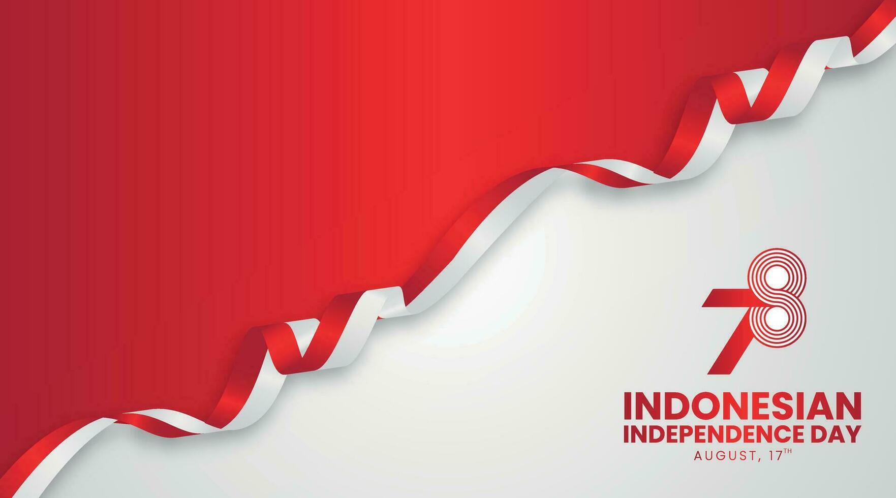 vettore manifesto di dell'Indonesia 78 ° indipendenza giorno