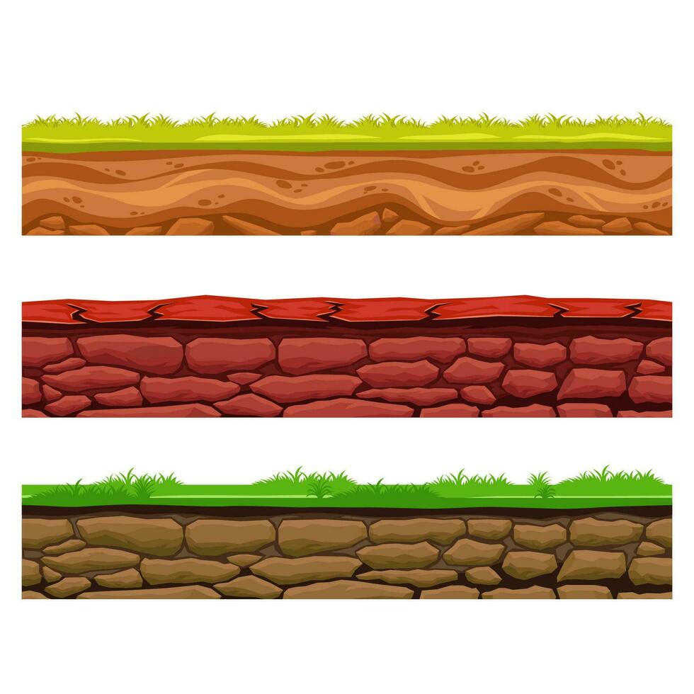 impostato di piattaforme isolato per 2d gioco design vettore