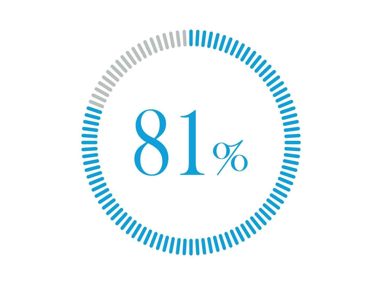 81 per cento Caricamento in corso. 81 per cento cerchio diagrammi infografica vettore, percentuale pronto per uso per ragnatela design. vettore