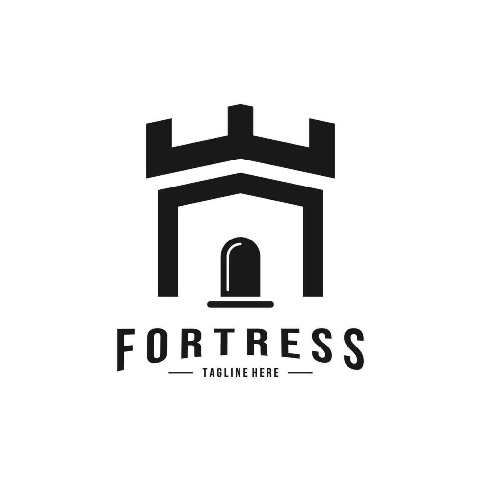 fortezza logo modello nel vettore forma