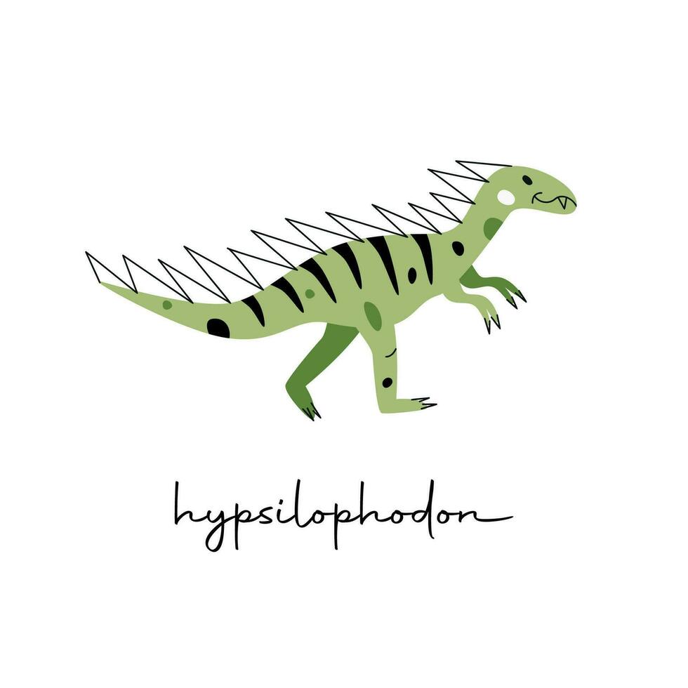 piatto mano disegnato vettore illustrazione di ipsilofodone dinosauro