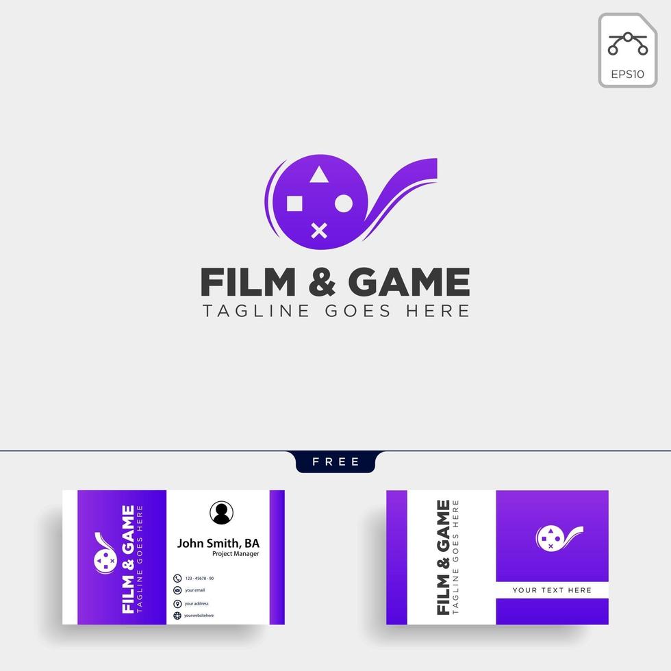 film gioco cinema joystick semplice logo modello illustrazione vettoriale icona elemento isolato file vettoriale
