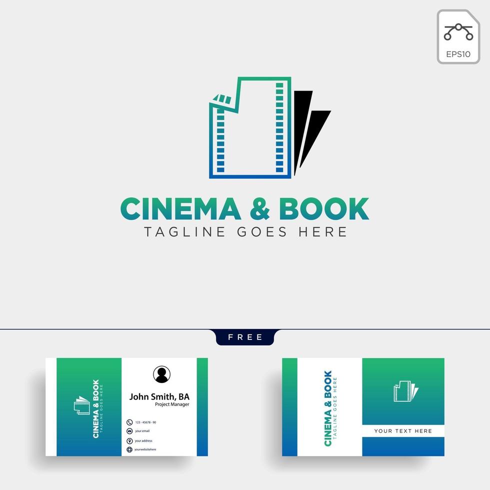 libro del cinema semplice logo modello illustrazione vettoriale icona elemento file vettoriale isolato