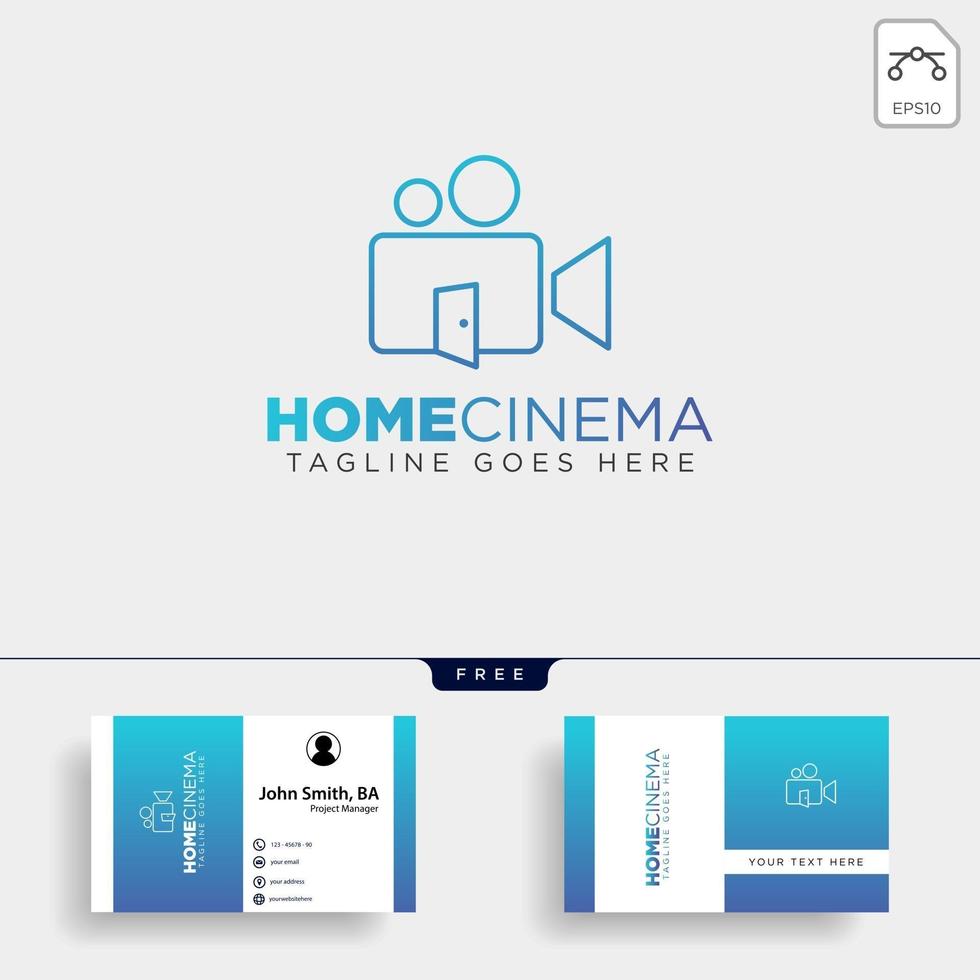 home video cinema colore nero linea semplice modello logo illustrazione vettoriale icona elemento file vettoriale isolato