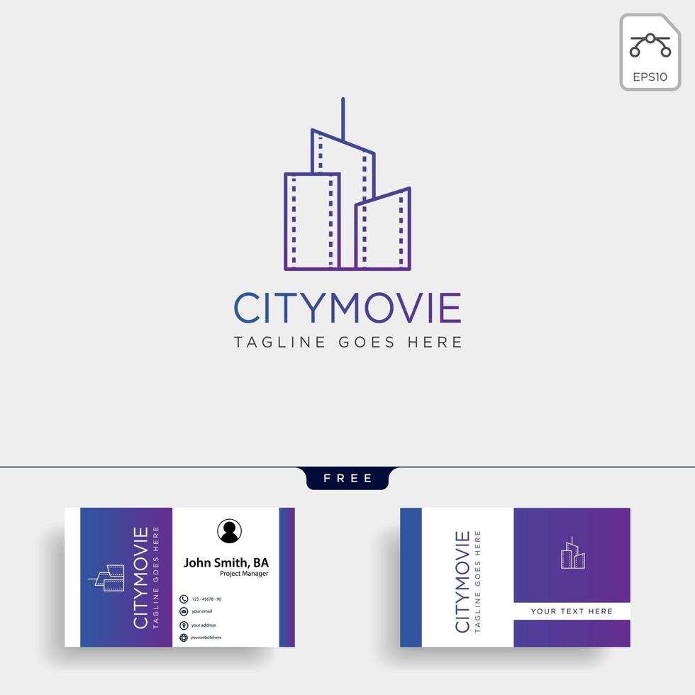 città film video cinema linea semplice logo modello illustrazione vettoriale icona elemento illustrazione vettoriale