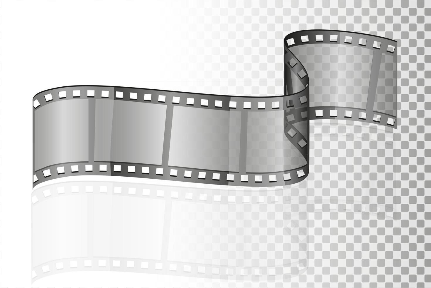 illustrazione vettoriale di stock di pellicola cinematografica trasparente isolato su priorità bassa bianca