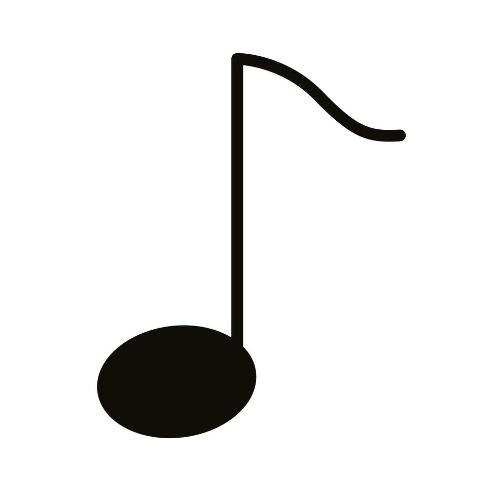 icona di stile di musica nota silhouette vettore