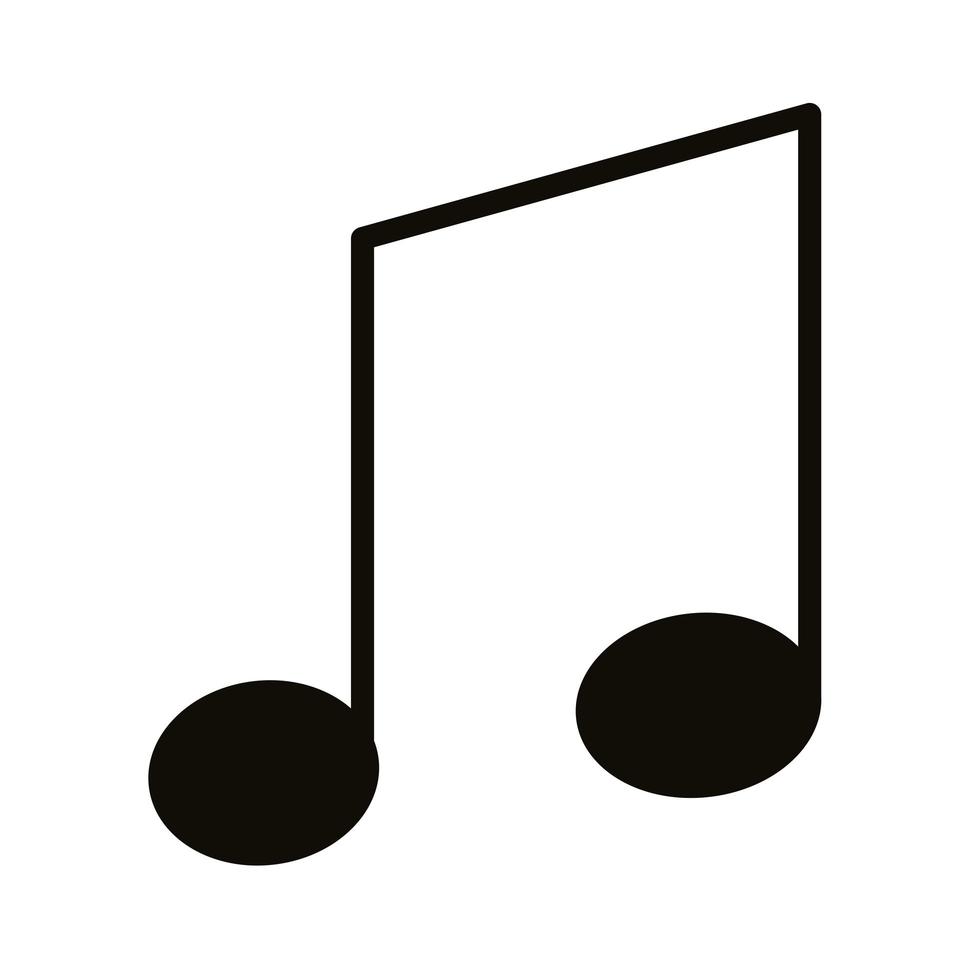 icona di stile di musica nota silhouette vettore