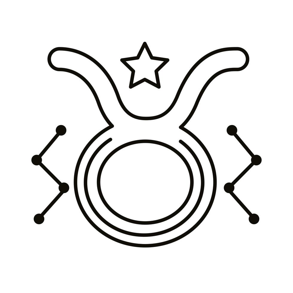 icona di stile della linea simbolo del segno zodiacale toro vettore