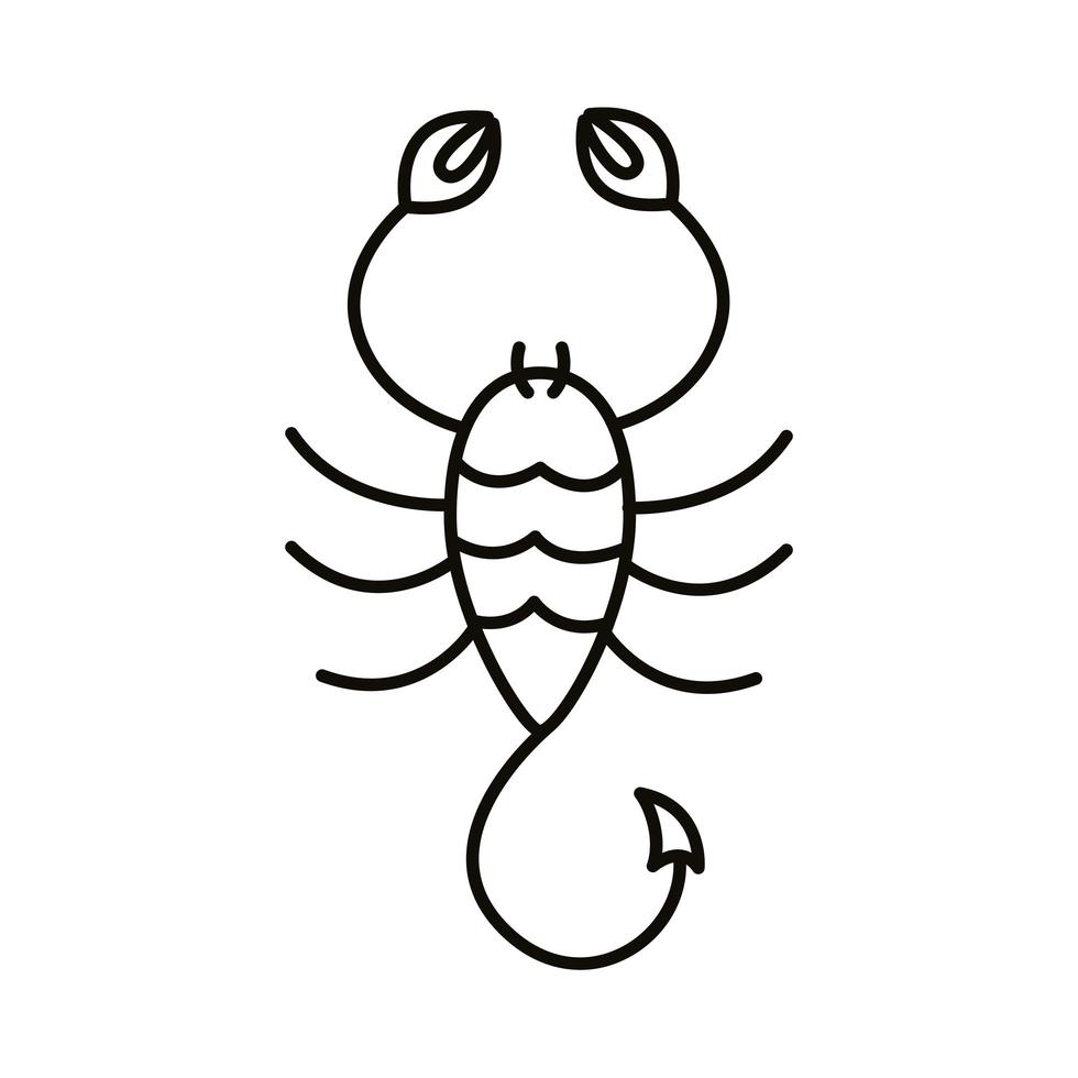 icona di stile linea segno zodiacale Scorpione vettore