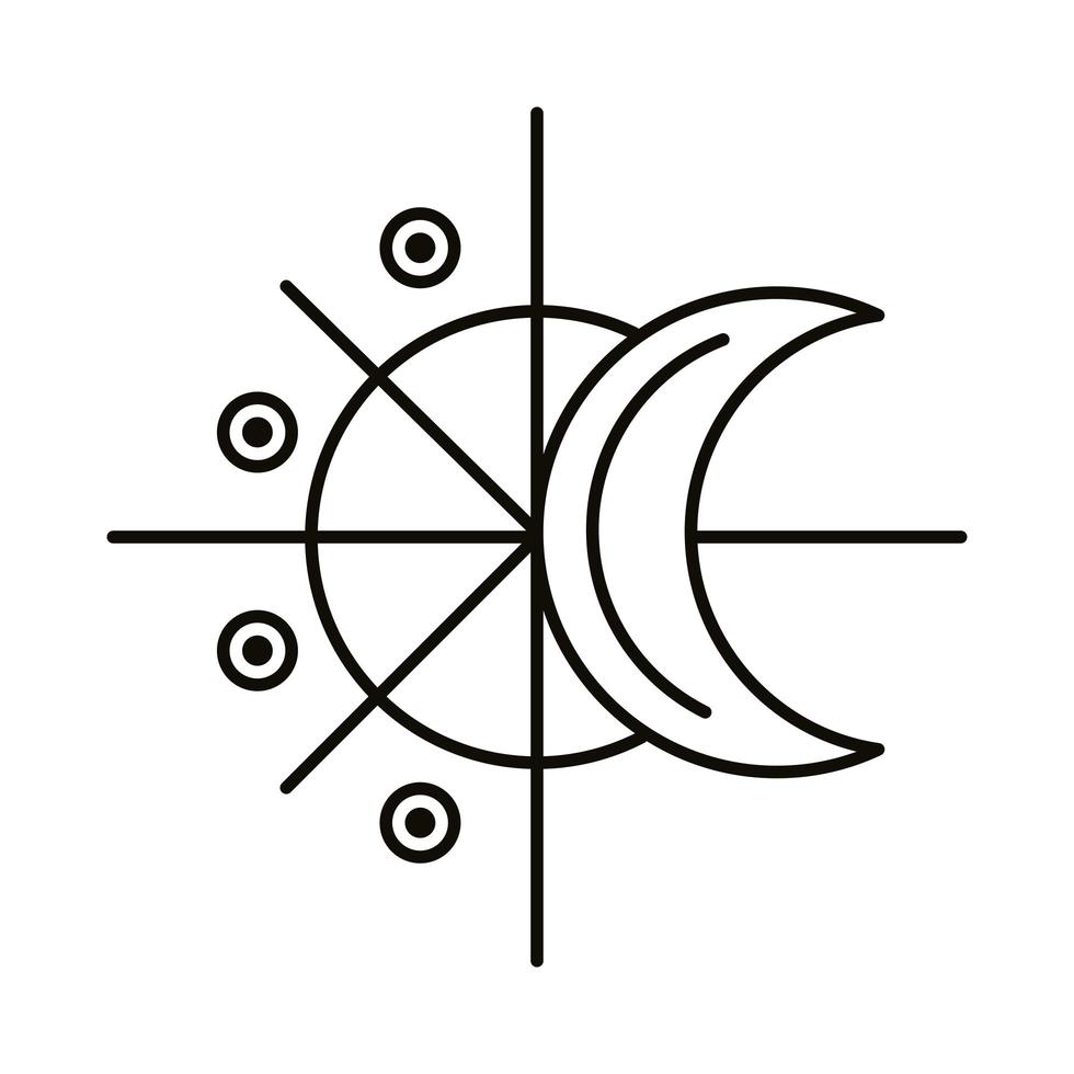 luna in facce posizioni simbolo dello zodiaco icona stile linea vettore